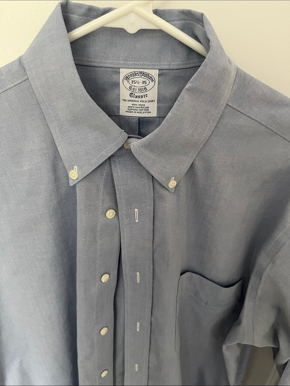 Brooks Brothers Dusty Blue Button-Down Oxford Shirt